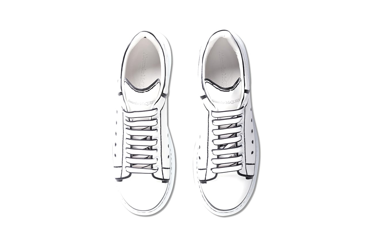 Alexander McQueen Oversized Leather Sneakers in White | Lyst